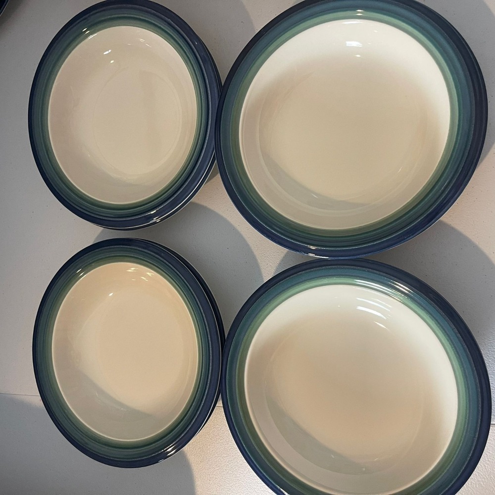 Pfaltzgraff Blue and White Dinner Plates - Stack of 4 . More  bowls available